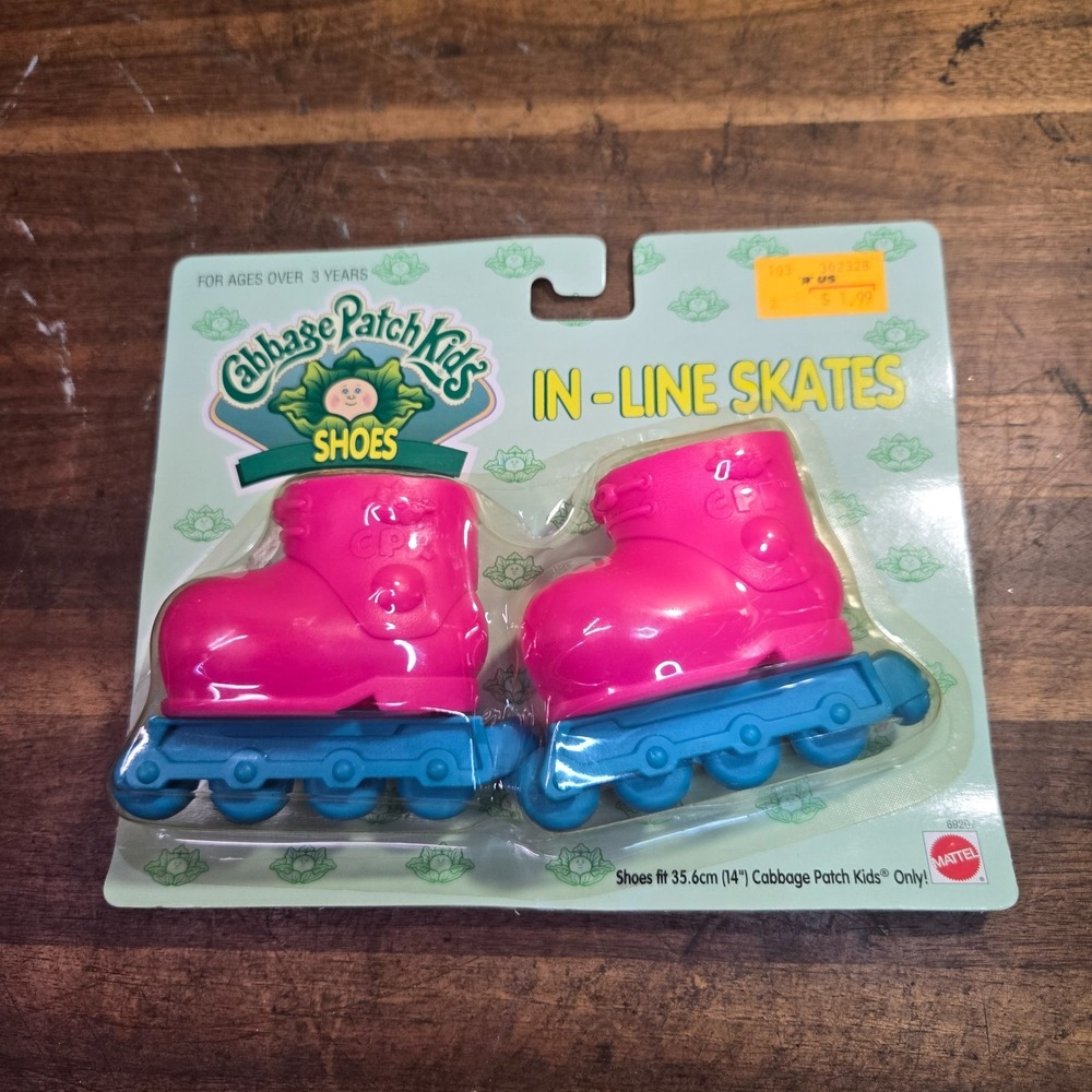 Vtg 1996 Cabbage Patch Kids / Doll Ice Skates Pink and blue NEW old stock
